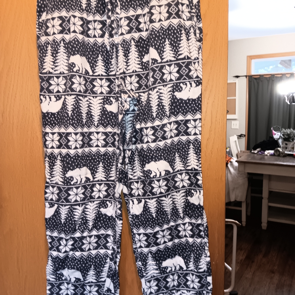 Womens Size Large, Old Navy Pajama Bottoms - Navy and White Bear Pattern